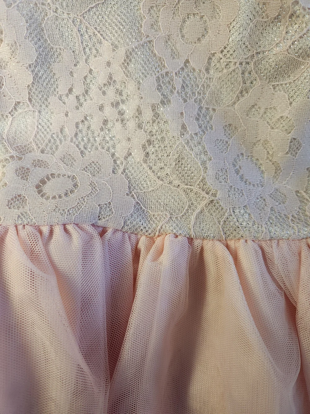 Biscotti Baby Pink Lace Bodice w/Tiered Organza Dress w/Bloomer,S-12mons, EPreLC